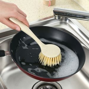 Bàn chải chà nồi chảo bồn rửa chén cọ xoong nồi có tay cầm dài và chất lông dày cao cấp-HAUSE