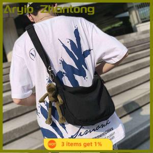 Aryio Canvas Crossbody Bag Large Capacity Hip-Hop Street Style For Both Men And Women
