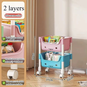 2-5ชั้น ชั้นเก็บของ ชั้นวางของเล่น เด็กของเล่นเด็ก เคลื่อนย้ายสะดวก ความจุสูง(Delin store)