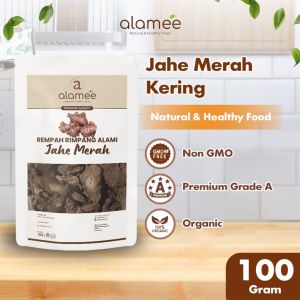 ALAMEE Jahe Merah Kering Iris Dried Ginger Rempah Rimpang Organik Alami Bumbu Dapur Rempah masakan