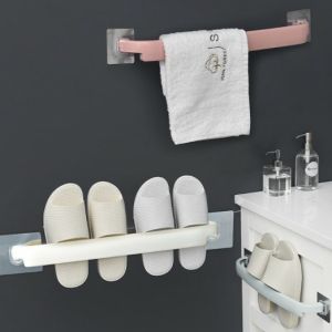 Thanh Treo Khăn Đa Năng Giá Treo Kẹp Dép Tiện Dụng Dán Tường (SI01)