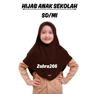 JILBAB INSTAN WARNA COKLAT ANAK SEKOLAH SD/MI/SMP/SMA PALING MURAH FOTO REAL FICTURE