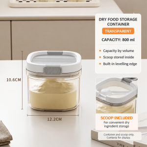 【Pure Care】 Powder Storage Container with Scoop | Levelling Edge 800 to 1800 ml