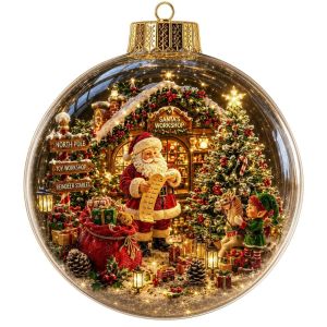 CHUN053634 có đèn trang trí Giáng sinh Thiết kế trong suốt. Chất liệu acrylic. dây chuyền hình cây thông Noel Bền bỉ Kích thước 8CM dây chuyền hình ông già Noel Cây thông Noel