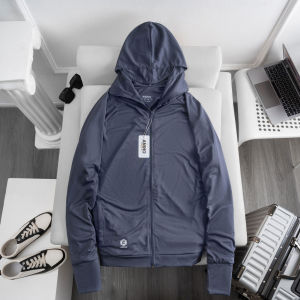 Quảng Đông C♢Áo chống nắng nam big size Vải Hạt Gạo Kim Cương Thông Hơi Túi Khóa Kéo Mũ Trùm Kín Mặt Chống Tia UV cho người 80-120kg3/21