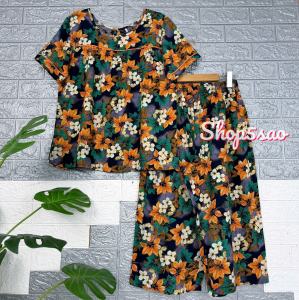 [HCM] Đồ bộ tole trung niên bộ lanh mặc nhà chất lanh nhung cao cấp quần lửng ống rộng SHOP5SAO (43-75kg)