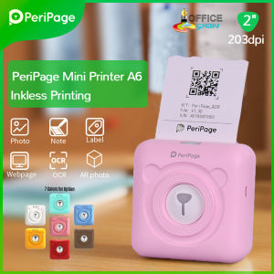(Free Roll Paper)PeriPage A6 Mini Pocket Wireless BT Thermal Printer Picture Photo Label Memo Receipt Paper Printer with USB Cable Support for Android iOS Windows 8 Color for Choice