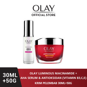 OLAY Regenerist Antioxidant Moisturiser 50gr & OLAY Luminous Niacinamide + AHA Super Serum 30ml