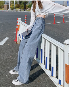 High-Waist Wide-Leg Jeans Women 高腰垂感阔腿牛仔裤