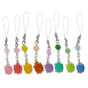 Vibranting Turtles Keychain Soft Resin Retro Styles Lovely Gift for Phone Bag Accessories