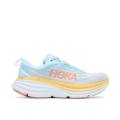 HOKA ONE ONE Bondi 8 long distance road fabric shock absorption, anti slip, wear-resistant, lightweight and low top running shoes for women, light blue. 