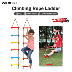 Childrens hanging rope ladder suitable for childrens outdoor climbing frames and tree houses made of plastic.