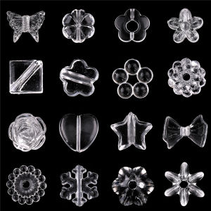 30กรัม/ล็อตใสพลาสติกอะคริลิคลูกปัด Charms สแควร์ผีเสื้อดอกไม้เกล็ดหิมะ Star Heart เรขาคณิตลูกปัดสำหรับสร้อยข้อมือ DIY เครื่องประดับหัตถกรรมทำอุปกรณ์เสริม