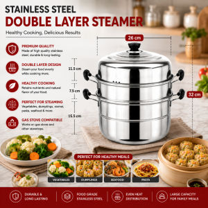 Connox 3in1 Multifunctional Stainless Steel Cooking Pot for Steaming and Frying with Filter and Non-