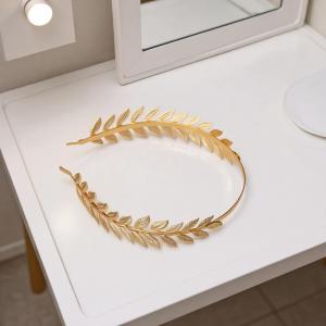 Minwen New Retro Color Leaf Headband Headpiece Crown Tiara Headdress Goddess Greek Head Jewelry Bride Wedding Hair Accessories