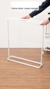 SG Stock Bathroom Metal Towel Rack Standing Shelf Balcony Clothes Drying Hanger Toilet Holder Rack