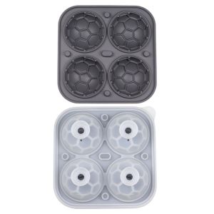 MMLUCK 4/9 Grids Ice Ball Mold Silicone Non-stick Football Ice Cubes Mold Multi-functional with Lid Ice Block Mold tail Making