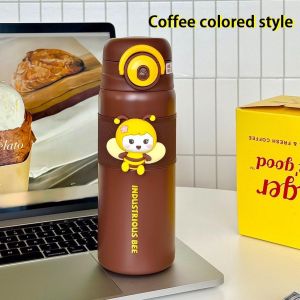 400ML Cute Tumbler 316 Thermos Water Bottle with Straw Portable Bee Kids Thermos FlaskZS5021