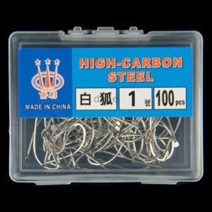 [COD] dfgje 100pcs đóng hộp trắng Fox móc thép gai bạc carbon cao thép cho pelteobagrus fulvidraco và cá hồng câu cá