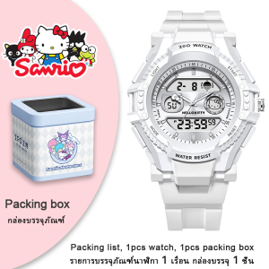 (With Box/39.2mm)100% Authentic Sanrio Hello Kitty Watch for Girls Soft Strap Fashion Waterproof Watch With Backlight Digital Watch Scratch Resistant Cute Wristwatch for Kids Watch Birthday Gift 8391 手表女生防水