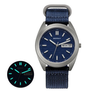 BERNY Titanium Watches for Men Date Week Calendar Sapphire Quartz Watch 38mm Super Luminous Mens Wristwatch 10ATM Lightweight
