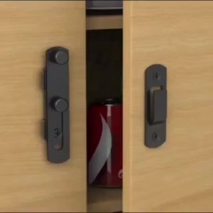 WH MIKA STORE ▏Stainless Steel Door Buckle Latch Lock 180 Degree Right Angle Mini Lock Buckle Suitable for Barn Door Sliding Door Black Silver Modern Simple Buckle