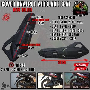 COVER TUTUP TAMENG KNALPOT AIRBLADE BEAT FI ESP DELUXE STREET POP CARBU KARBU SCOOPY UNIVERSAL