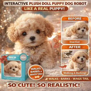 ✨Realistic Robot Puppy Plush Toy✨ /Cute Soft Stuffed Animal/Comforting Multifunction Gift/All Ages/Walking lifelike toy dog/For Kids Adults Indoor/Outdoor Use仿真机器小狗毛绒玩具