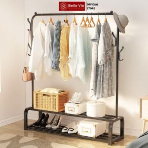 Kệ Giá Cây Treo Quần Áo 1 Khung 2 Tầng Để Đồ Đa Năng Lắp Ráp Tiện Lợi Vuadienmay