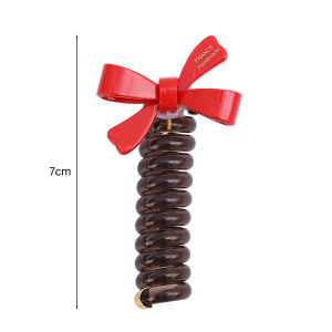 2Pcs Korean Bow Ponytail High Elastic Hairbands Rubber Hair Ties Bundle Scrunchies Spiral Coil Telephone Wire Women Girls Hair Accessories Hair Ropes Bands