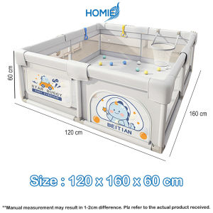 HOMIE Grey DINO Indoor Baby Playpen Fence (4 Sizes) Safe crawling zone play yard for toddler/babies