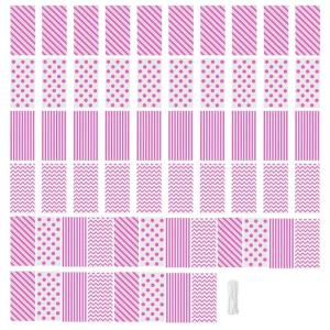 60pcs Candy Bags for Birthday Weddings Striped and Polkas Dots Printed Goodie Bags with Twist Tie Elegant Packaging Bag