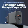 KIVEE Kepala Charger Quick Charger QC3.0 Type-C+USB 40W PD Fast Charge Charger Travel Fast Charging Untuk MFi iPhone14 13 pro Max 13/12/11/XS/XS Max/XR/X/8 /8 plus/7 plus. 
