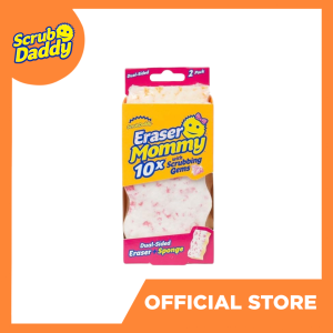 Eraser Mommy 10x with Scrubbing Gems - Dual-Sided Eraser Sponge 2-Pack
