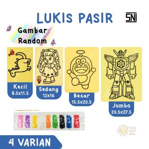 TAIYO Mainan Anak Lukis Pasir DIY Gambar Stiker Kertas Sticker Sand Mewarnai Edukasi Kreatif