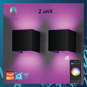 (Local Stock) Tuya Control LED RGBW Color Dimming Smart WiFi Waterproof Indoor or Outdoor Wall Lamp Exterior Up and Down Light Music Sync Wall Lamp
