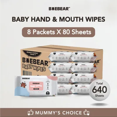 BAEBEAR Premium Baby Wet Wipes 80 Sheets | Gentle for Baby Skin | Extra Thick & Big 65gsm | Moisturising | MixShop | Oldam | BIC