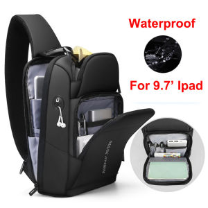 Mark Ryden กระเป๋าสะพายกันขโมยกระเป๋าสะพายไหล่กระเป๋าสะพายพาดลำตัวผู้ชายกันน้ำขนาดพอดีกับ Ipad กระเป๋าคาดหน้าอก9.7นิ้วกระเป๋าแฟชั่นเทรนด์ Kev