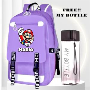 Js Stlye Tas Sekolah Uniseks MARIO LOGO 0027 Tas Ransel Bahu GandaTas Laptop Mochila Anak
