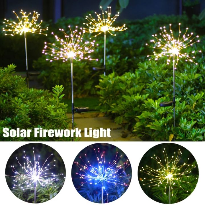 ♥【Readystock】 + FREE Shipping+ COD ♥ High Quality 90/120 LED Solar Light Outdoor Grass String Lights Lawn Firework Lamp Garden Lights