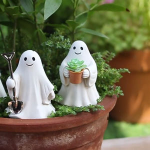 3 Piece Funny Gardening Ghostly Ornaments Resins Miniature Figurine For Indoor Decors Seasonal And Garden Display Piece