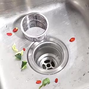 WH Kitchen sink strainer 304 stainless steel anti-clogging basket vegetable wash basin funnel sink drain filter