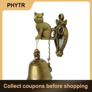 【PHYTR】 Vintage Style Animal Doorbells Metal Iron Bells Wind Bells Puppy Elephant Owls Wall Hanging Decoration Outdoor Wind Chimes Gift