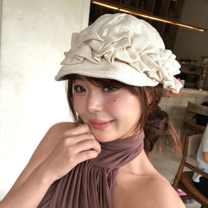 Japan Linen Fabric Womens Beret Hat Summer Vintage Flower Ancient Sweet Design Equestrian Hat Newsboy Cap Sun Protection H260729