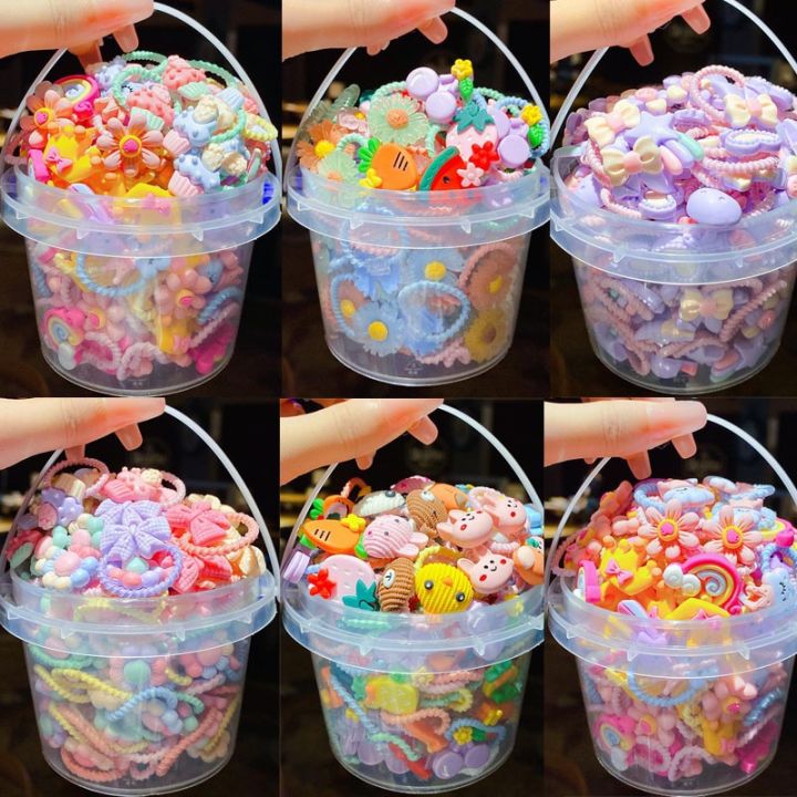 【40 Pcs】Korean Cute Hair Rope Colorful Cartoon Rubber Band Pony Tail ...