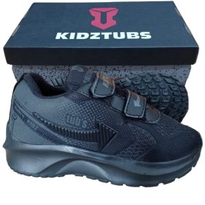 Sepatu Sekolah Anak Laki Laki Warna Hitam Perekat Usia PAUD TK SD SMP-KIDZTUBS1149