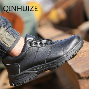 QINHUIZE Hot sale new safety shoes male steel head summer breathable anti-smash anti-piercing lightweight non-slip wear-resistant construction site safety shoes
