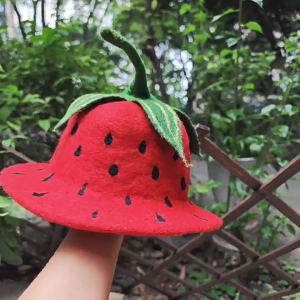 Lovely Shape Hat Strawberry Sun Bucket Hat InsStyle Street Snap Hat for Girl Women Festival Hat Photo Headpiece