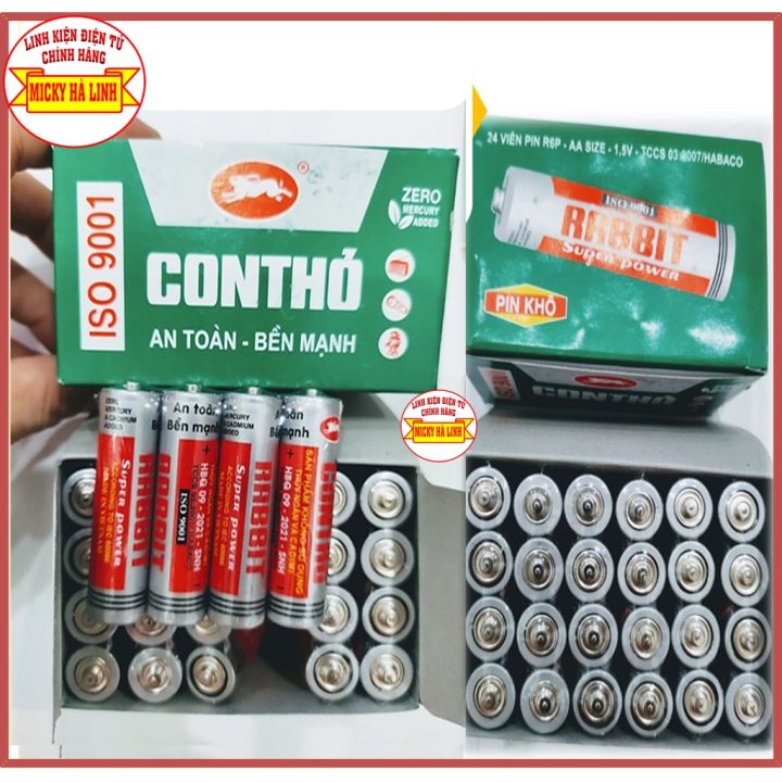 PIN AA CON THỎ Loại Lớn 2A ( Set Nguyên Hộp 24 Viên) An toàn bền vững ...