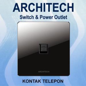 Architech Diamond V16-E01-BK Black Stop Kontak/JACK Telepon